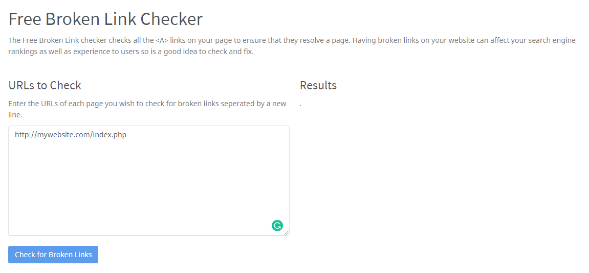 Narzędzie Broken Link Checker